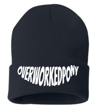 Load image into Gallery viewer, OverWorkedPony Beanie Hat (white logo)
