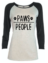 Load image into Gallery viewer, Ladies &quot;Paws Over People&quot; Try-Blend 3/4 Long Sleeve
