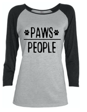 Load image into Gallery viewer, Ladies &quot;Paws Over People&quot; Try-Blend 3/4 Long Sleeve
