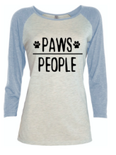 Load image into Gallery viewer, Ladies &quot;Paws Over People&quot; Try-Blend 3/4 Long Sleeve
