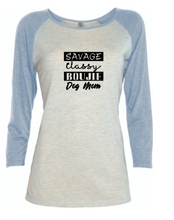 Load image into Gallery viewer, Ladies &quot;Savage Dog Mom&quot; Tri-Blend 3/4 Sleeve
