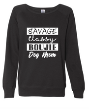 Load image into Gallery viewer, Ladies &quot;Savage Dog Mom&quot; Comfy Long Sleeve Sweater
