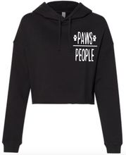 Load image into Gallery viewer, Ladies &quot;Paws &gt; People&quot; Cropped Hoodie
