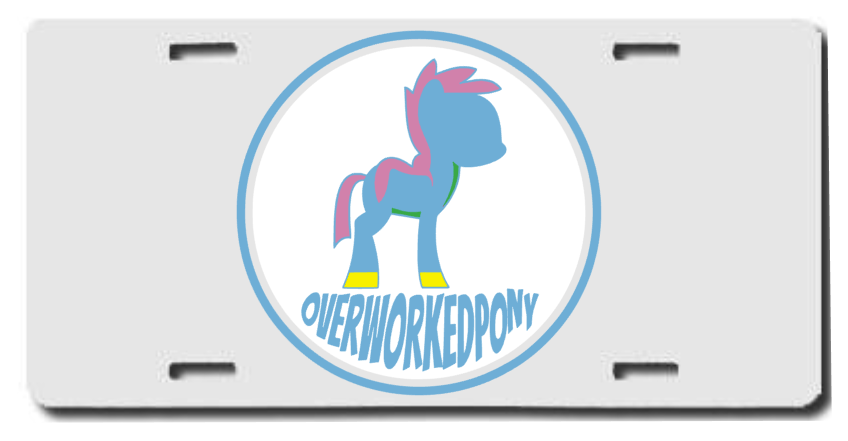 OverworkedPony License Plate